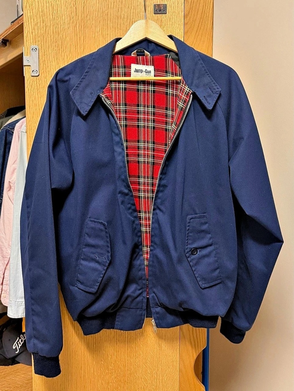 Jump the Gun Harrington Jacket Blue & Red Plaid